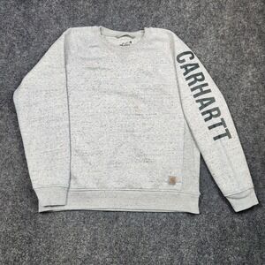 Carhartt‎ Sweatshirt Youth XL Gray Crewneck Logo Relaxed Fit Pullover 104410 E07
